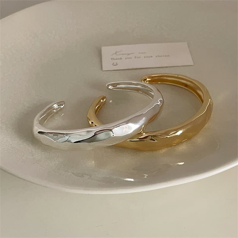 バングル 不規則デザインバングル開口式腕輪上品 ゴールド