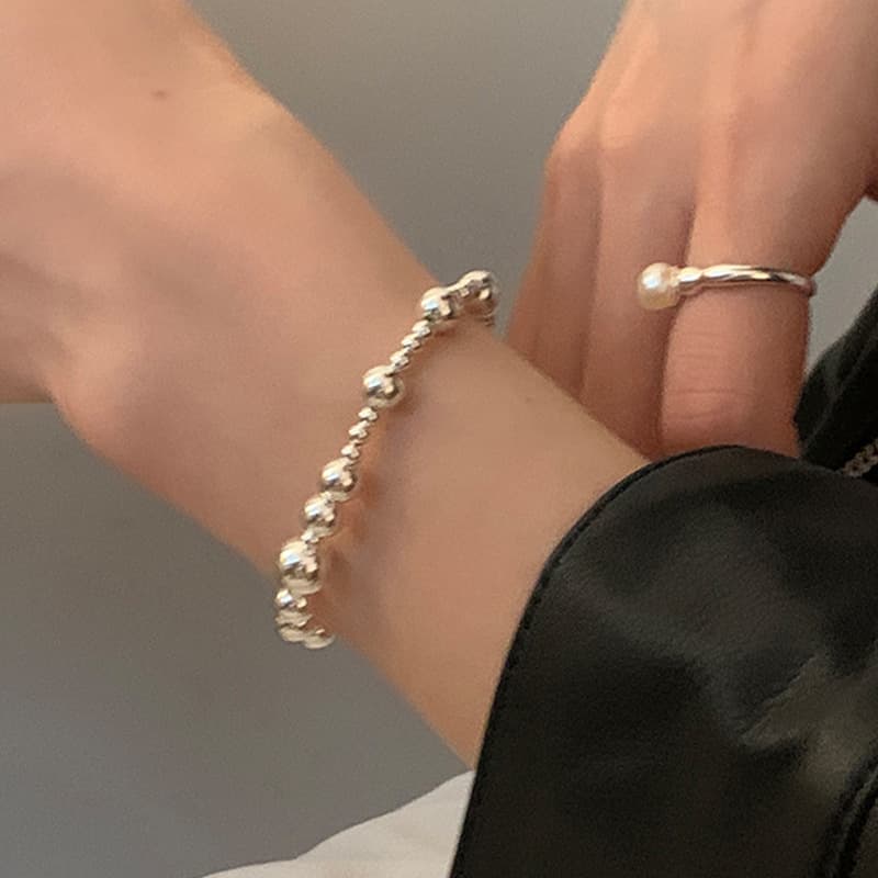 バングル シルバーボール バングル 上品な腕輪 レディース アクセサリー
