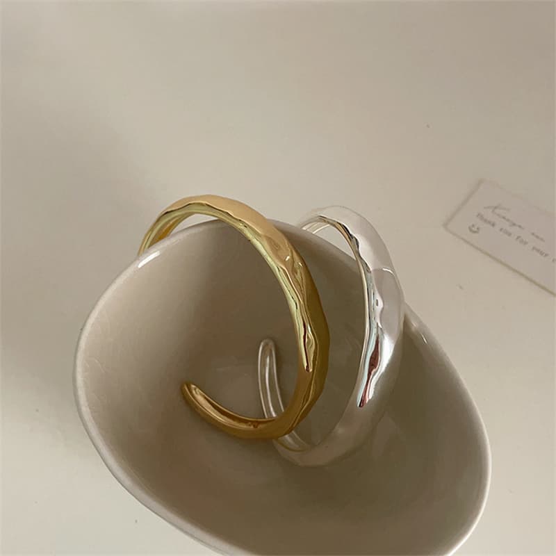 バングル 不規則デザインバングル開口式腕輪上品 ゴールド