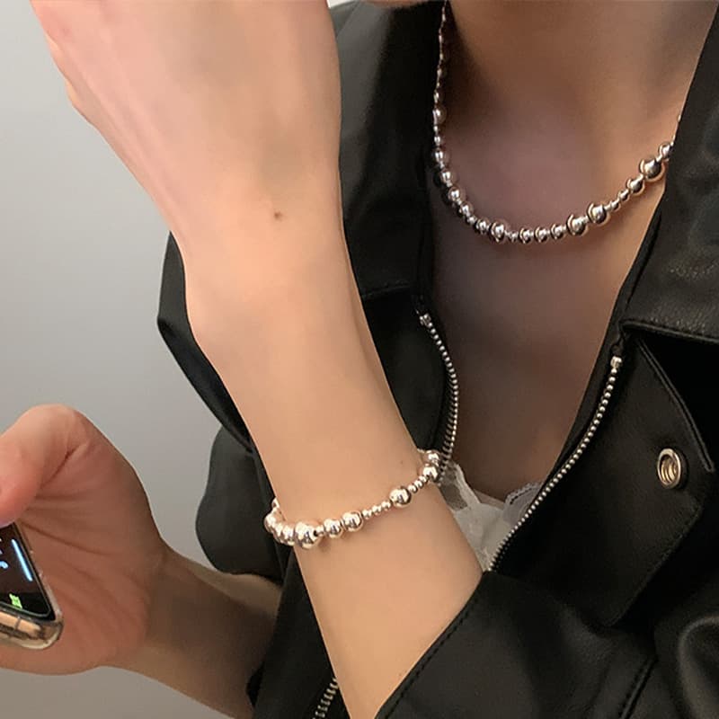 バングル シルバーボール バングル 上品な腕輪 レディース アクセサリー