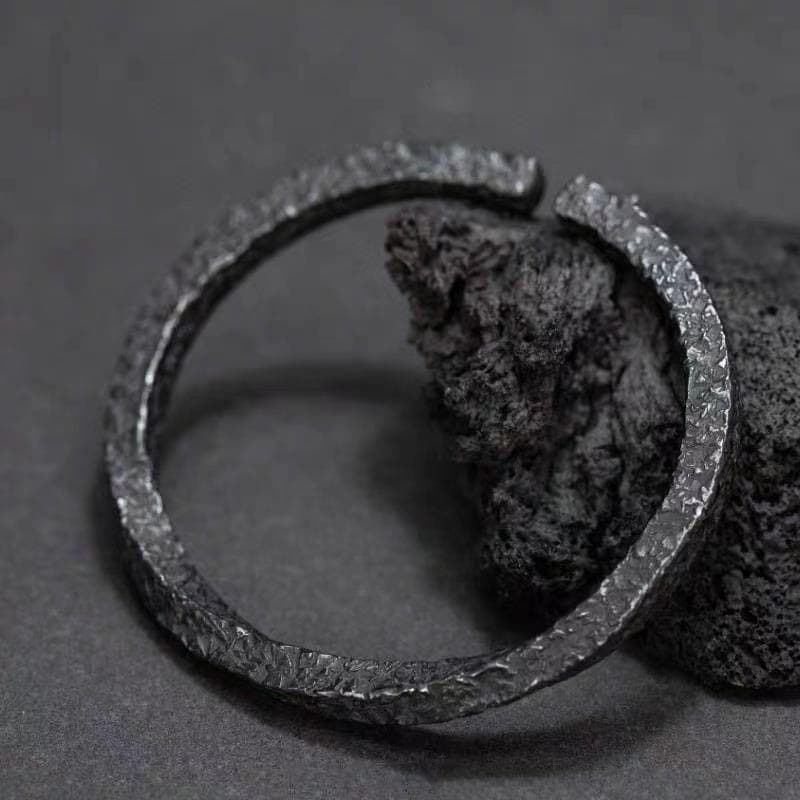 バングル 男性用荒波模様シルバーバングル